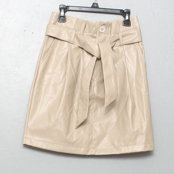 Kendall + Kylie nwt vegan leather tan high rise skirt - Picture 1 of 11